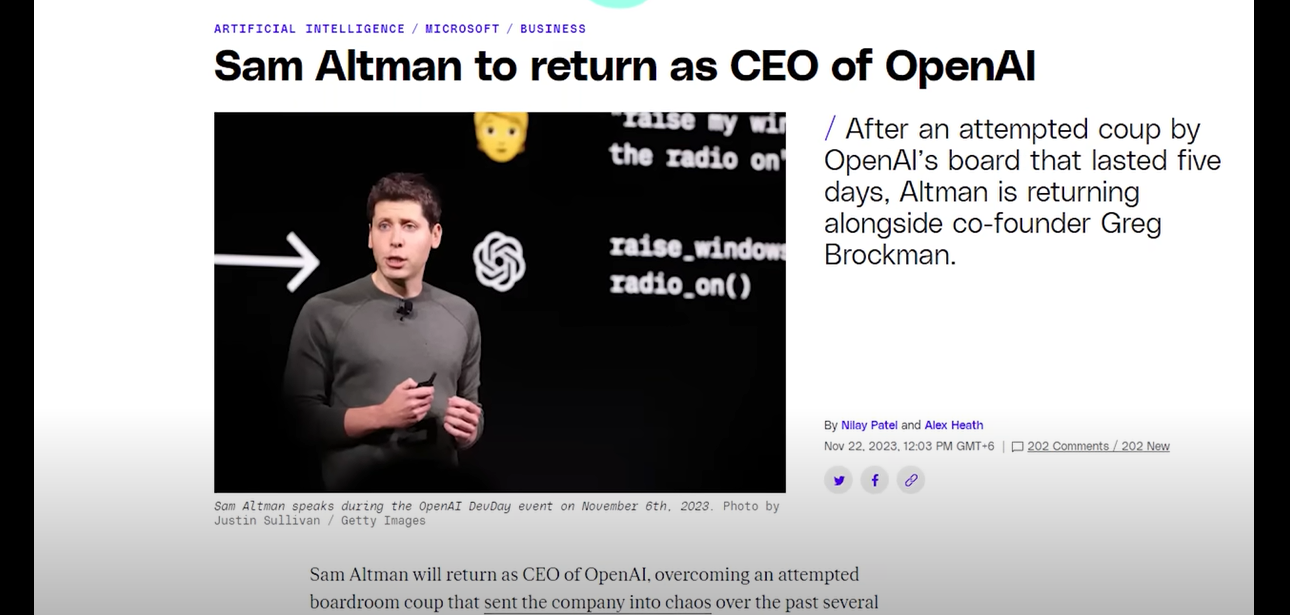 Explanation Of The Entire OpenAI Dramatic Chaos 🤖